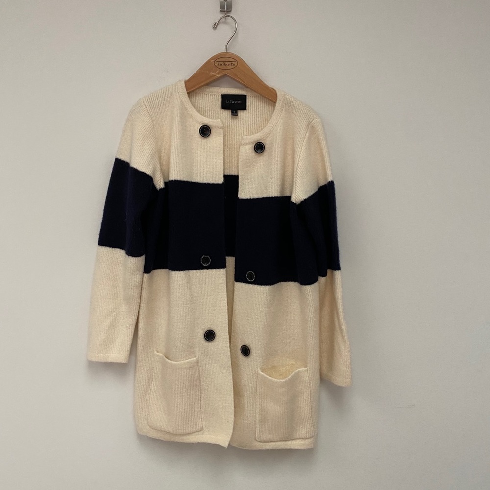 La Fee Vert Colorblock Wool Cardigan - Picture 2 of 6